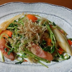 弁当のおかず♪シャキシャキ豆苗の野菜炒め